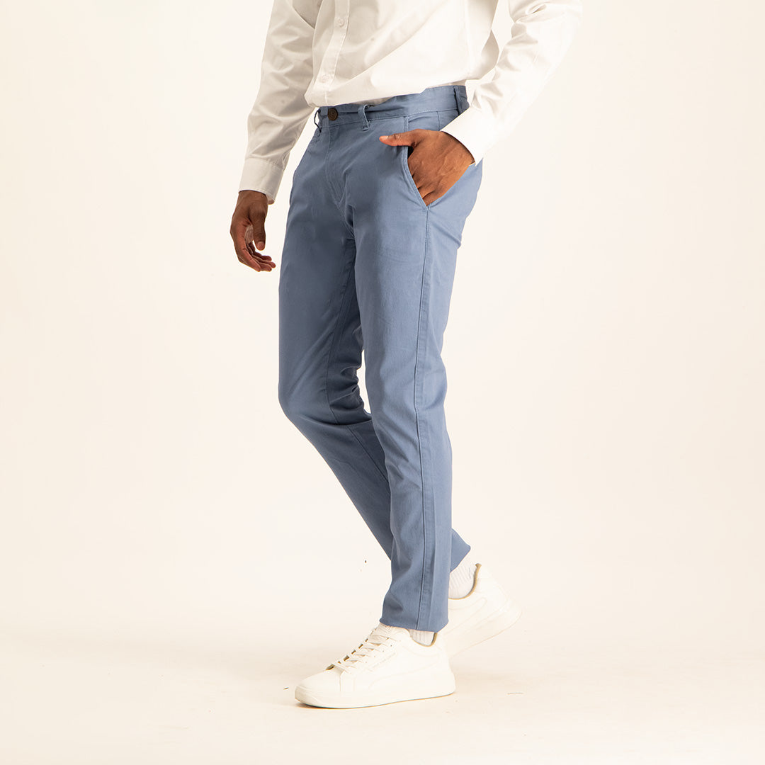 MENS ZAFF BLUE SLATE SLIMFIT STRETCH CHINO (CORE)
