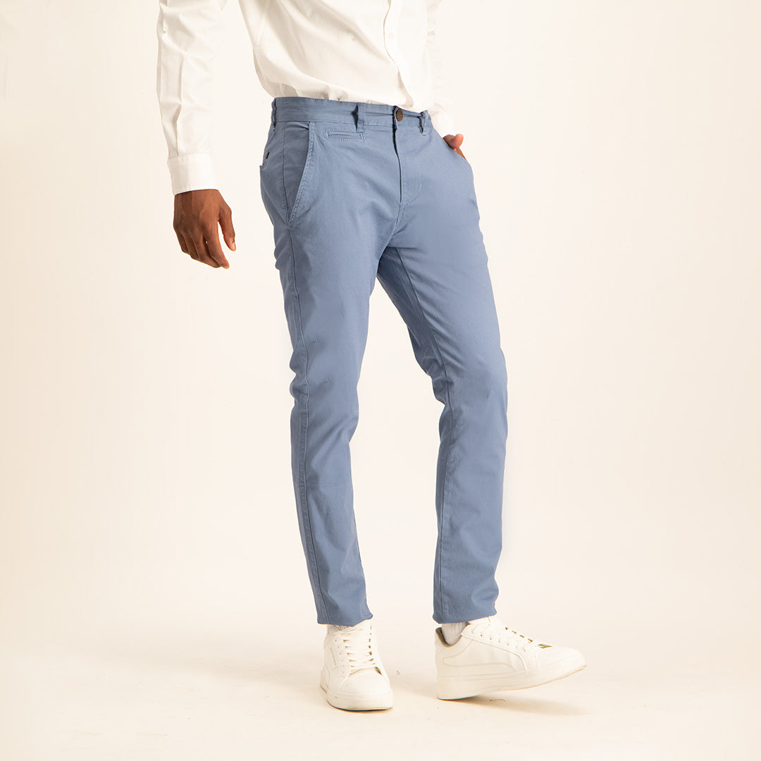 MENS ZAFF BLUE SLATE SLIMFIT STRETCH CHINO (CORE)