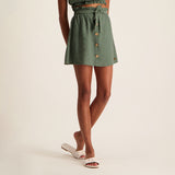 GIRLS TRB OLIVE SKIRT WITH BUTTONS AND TIE UP