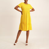 Yellow Polka Dot Printed Dress