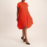 Tangerine Pleated Dress