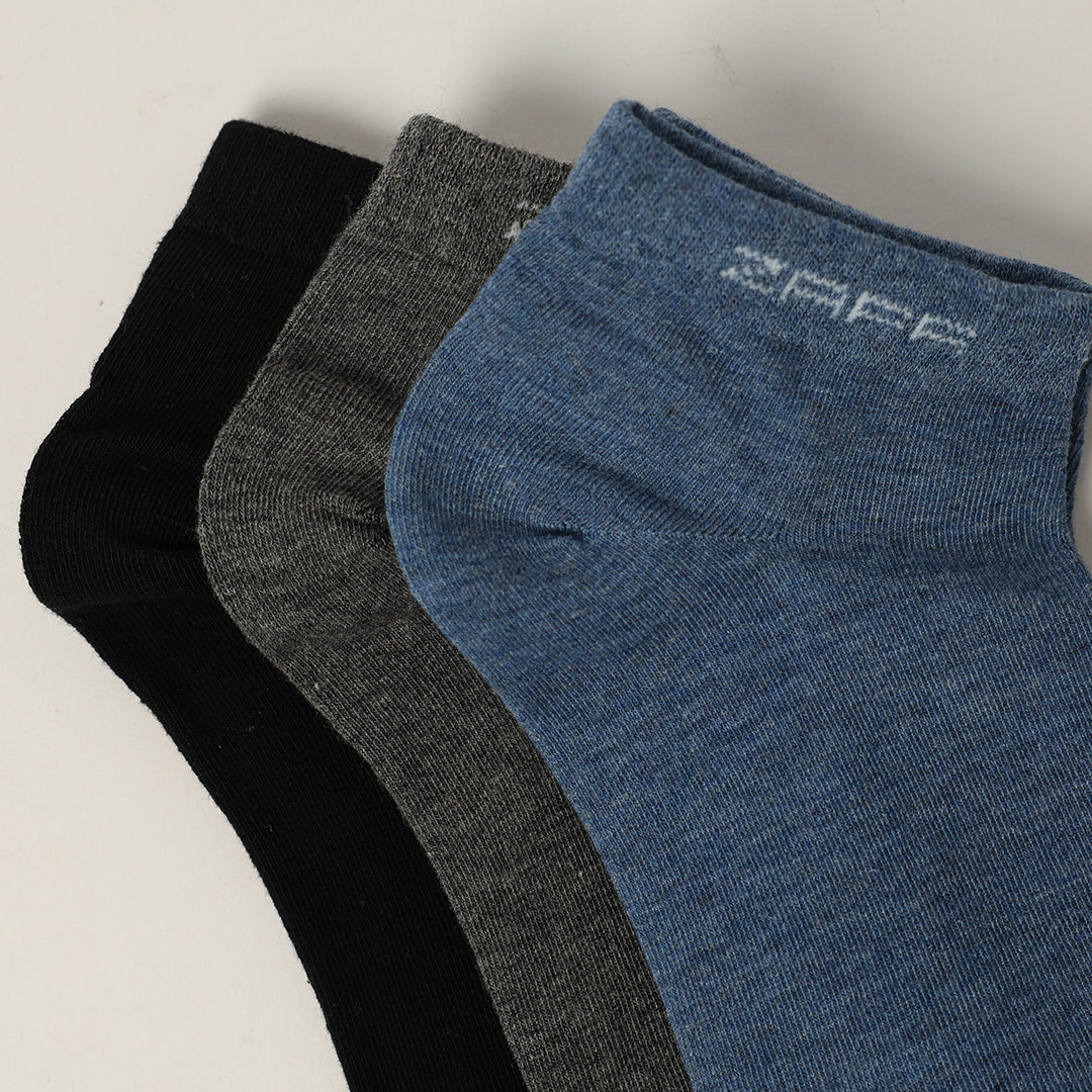 3 Pack Plain Trainer Liner Socks.Z Jacquard Branding.