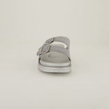 Nova Silver Glitter Birk Sandal.Double Strap