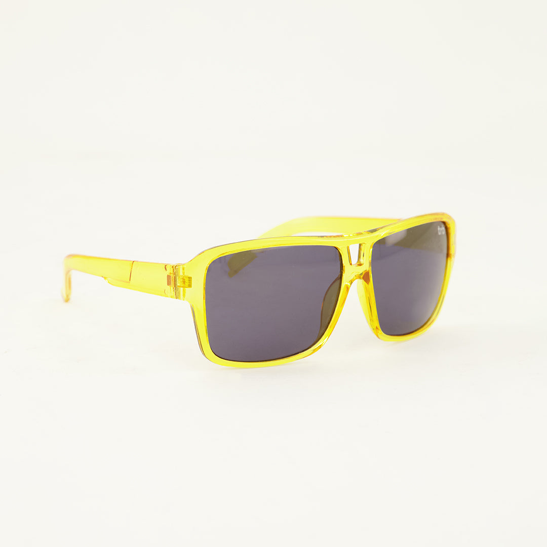Trb Boys Yellow Xtal Square Sunglasses.Smoke Solid Lens.