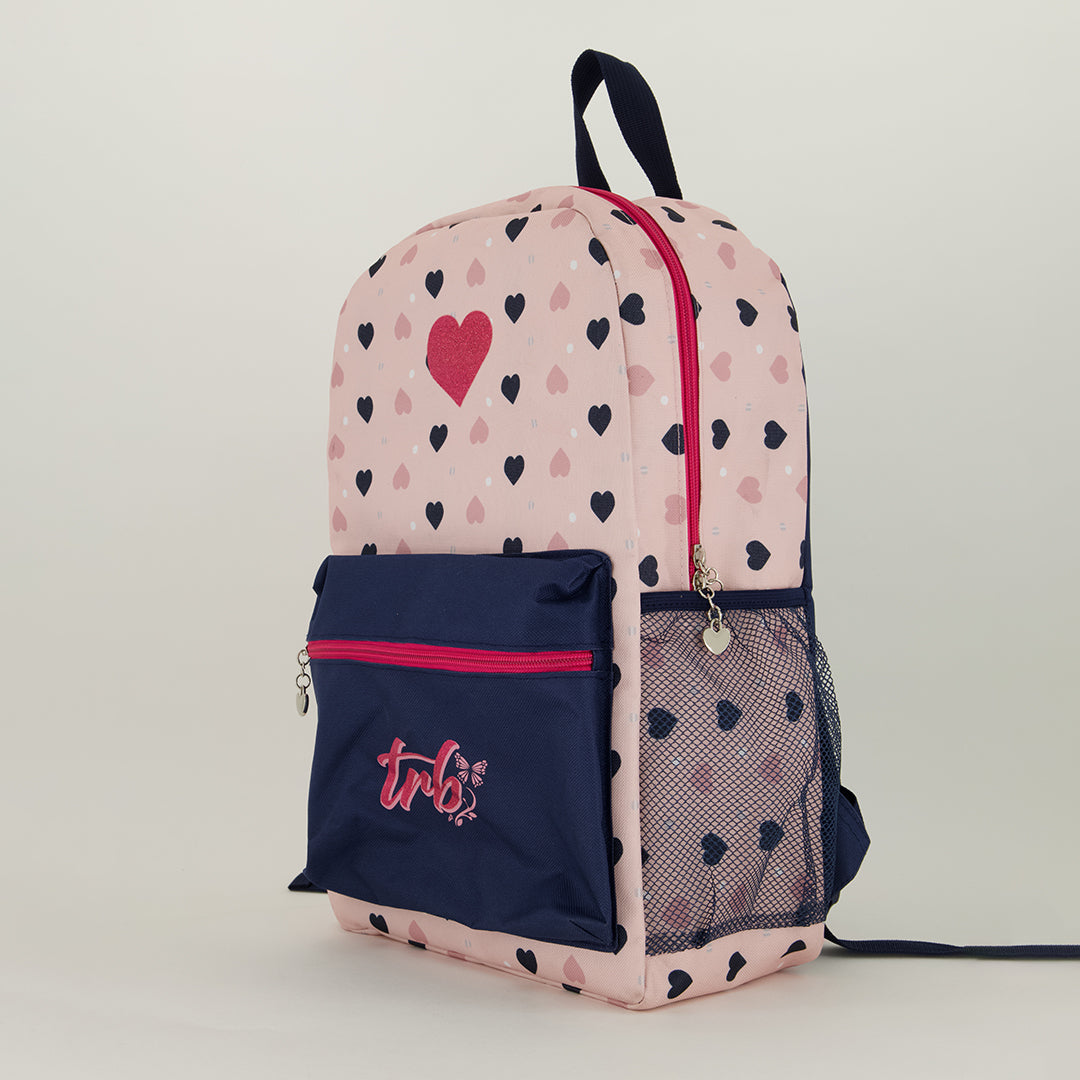 Heart Backpack.Glitter Screen Print.