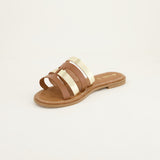Tan And Gold Sandal