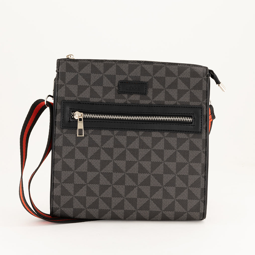 Satchel Bag.Aop Print.Red Stripe Strap. - Fashion Fusion