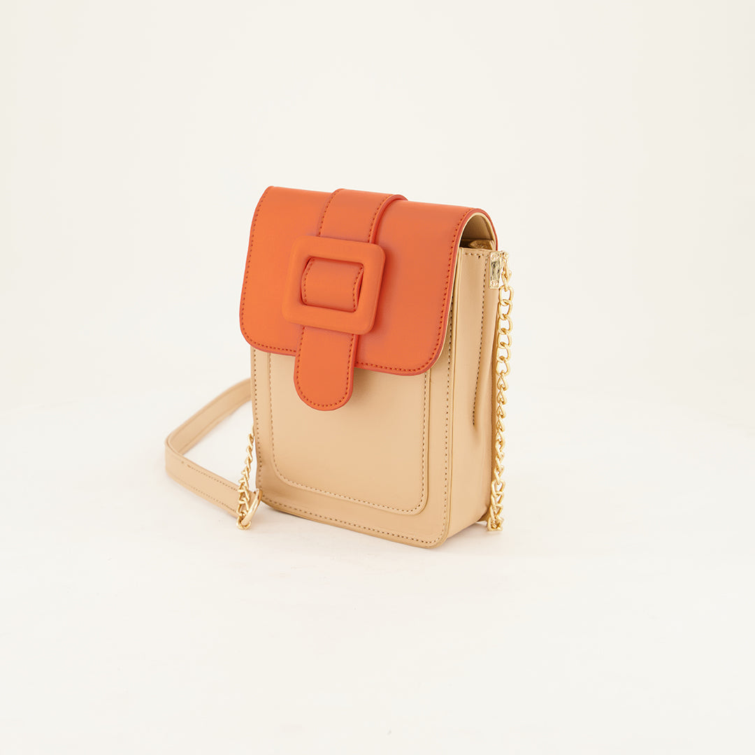 Structured Cellphone Bag.Buckle Detail.