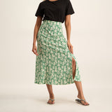 Ladies cream/green  printed skirt
