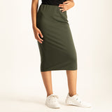 Olive ladies tube body con skirt