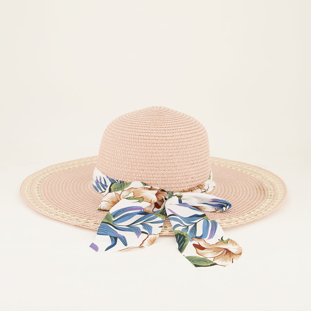 Pink straw hat