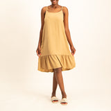Mocca ladies sleveless strappy tiered dress