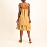Mocca ladies sleveless strappy tiered dress