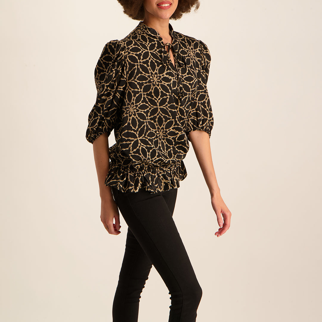 Printed Blouse With Long Sleeves