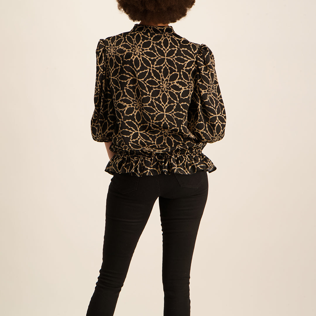 Printed Blouse With Long Sleeves