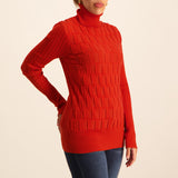 Textured Poloneck With Long Sleeves
