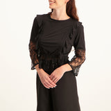 Peplum Blouse With 3/4 Sleeves