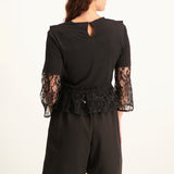 Peplum Blouse With 3/4 Sleeves