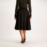 Skirt black flare cotton