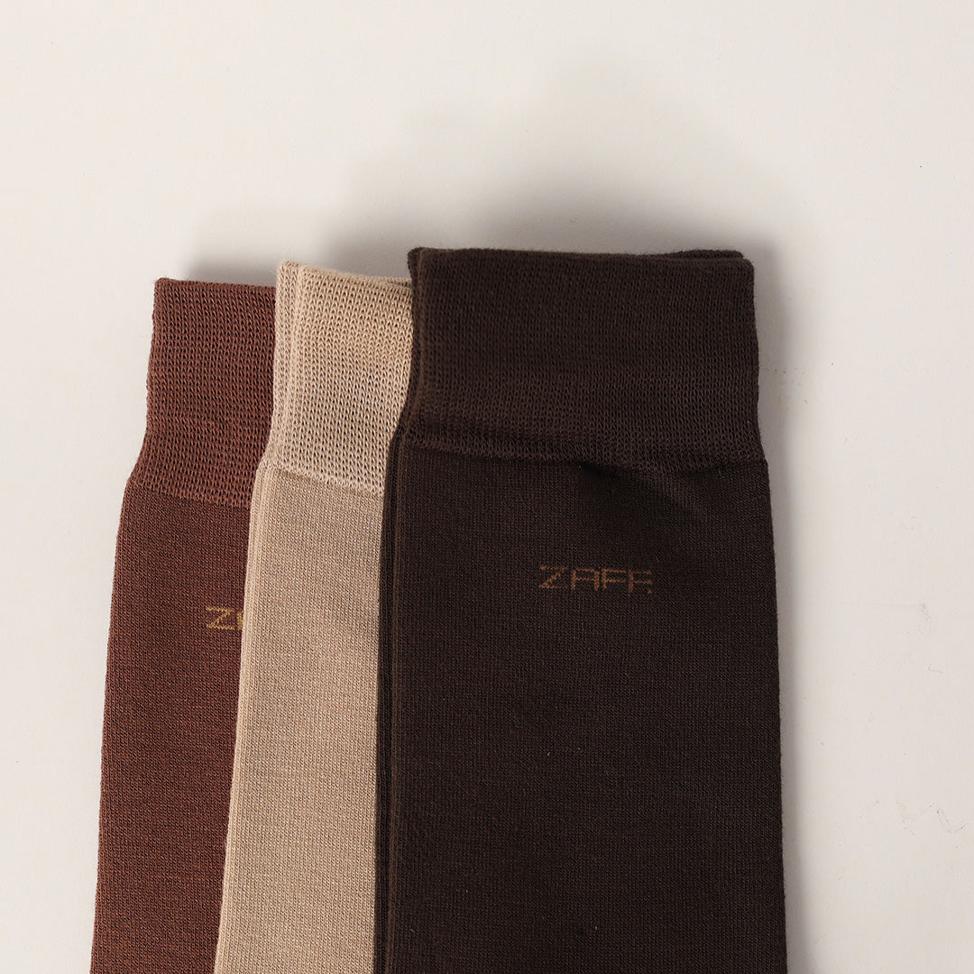 3 Pack Plain Long Ankle Socks.Z Icon Jacquard Branding.