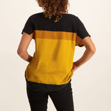 Mustard/black short sleeve top