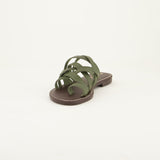 Strappy Toe Leather Sandal.Choc Sole.