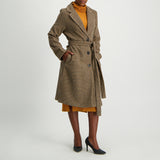 Choc/Black Printed Coat