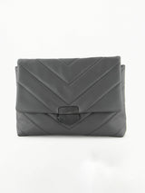 Chevron Quilt Flap Bag.Chain And Pu Strap.