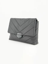 Chevron Quilt Flap Bag.Chain And Pu Strap.