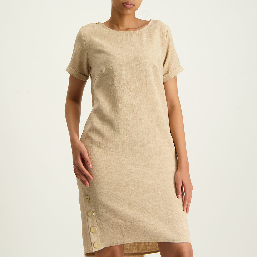 Stone Button Dress