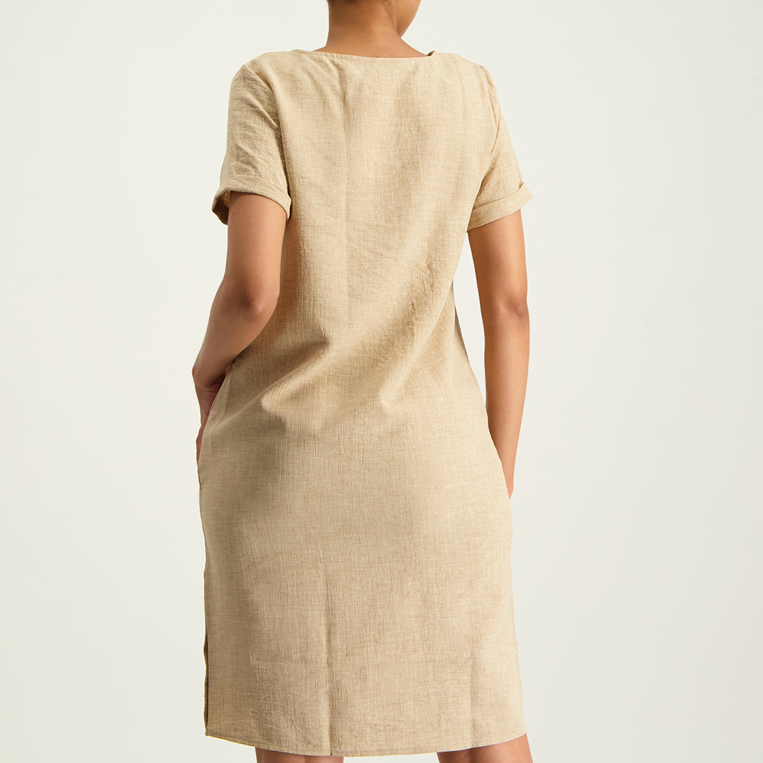 Stone Button Dress