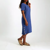 Navy Button Dress