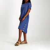 Navy Button Dress