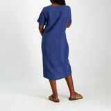 Navy Button Dress