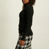 Ladies Black Polo Neck Top
