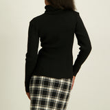 Ladies Black Polo Neck Top