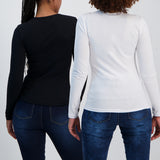 Ladies Black/White 2pk Tops
