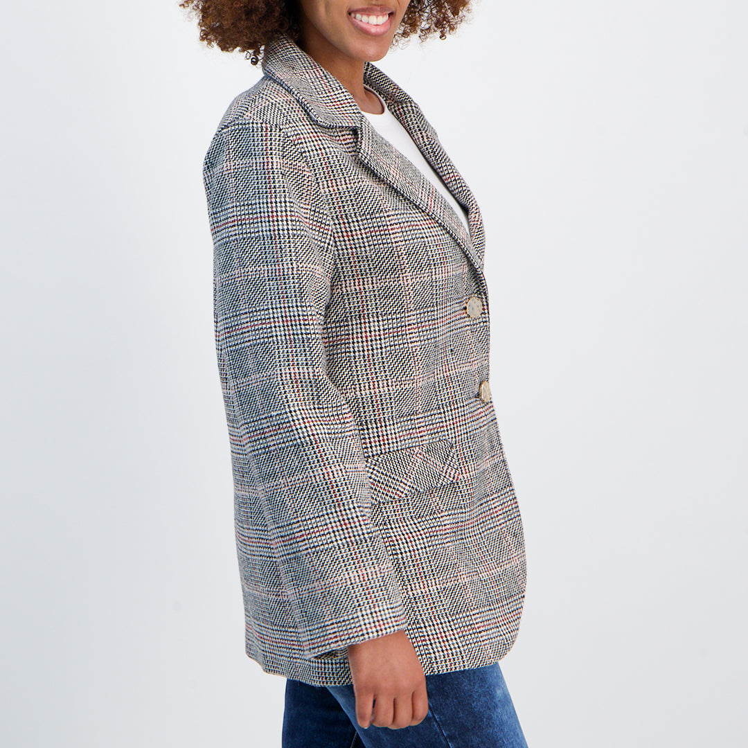 Black and Pink Check Blazer