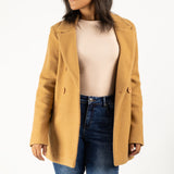 LADIES CIARRA MOCHA  MELTON BLAZER WITH POCKET