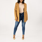 LADIES CIARRA MOCHA  MELTON BLAZER WITH POCKET