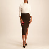Knitted Skirt With Slit Detail