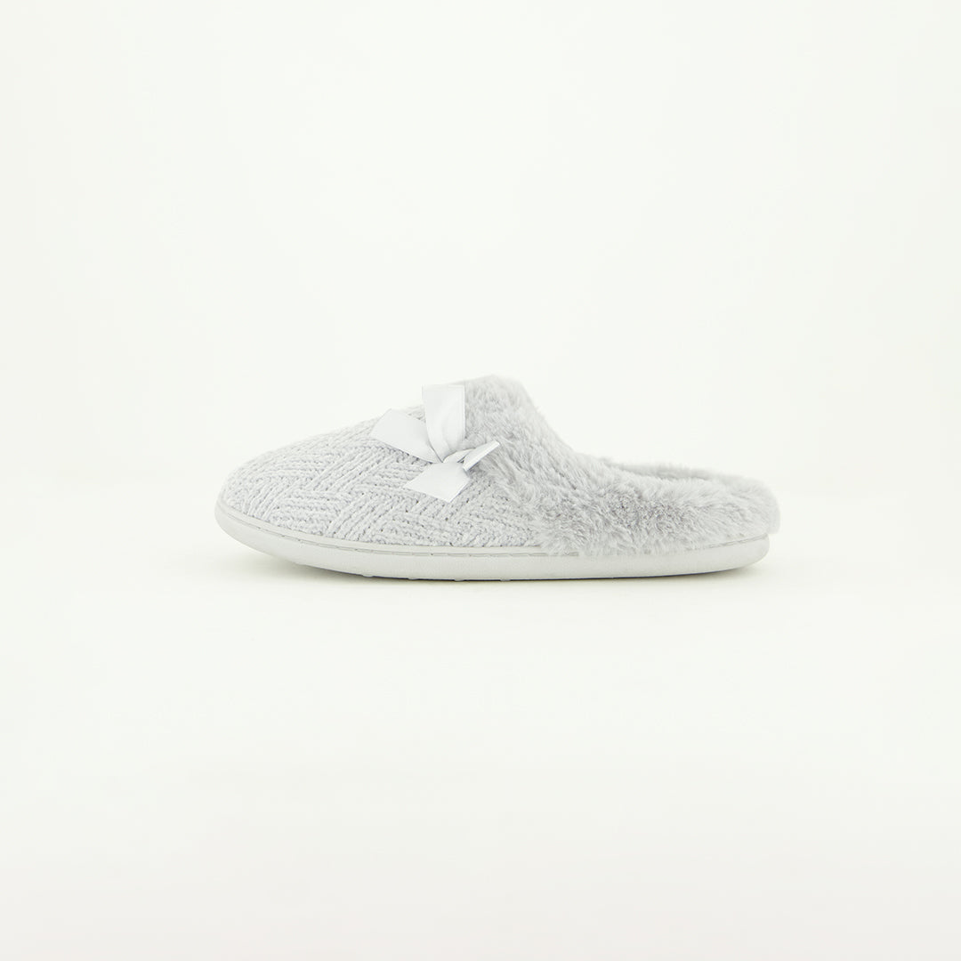 Grey Weave Chenille Bedroom Slippers