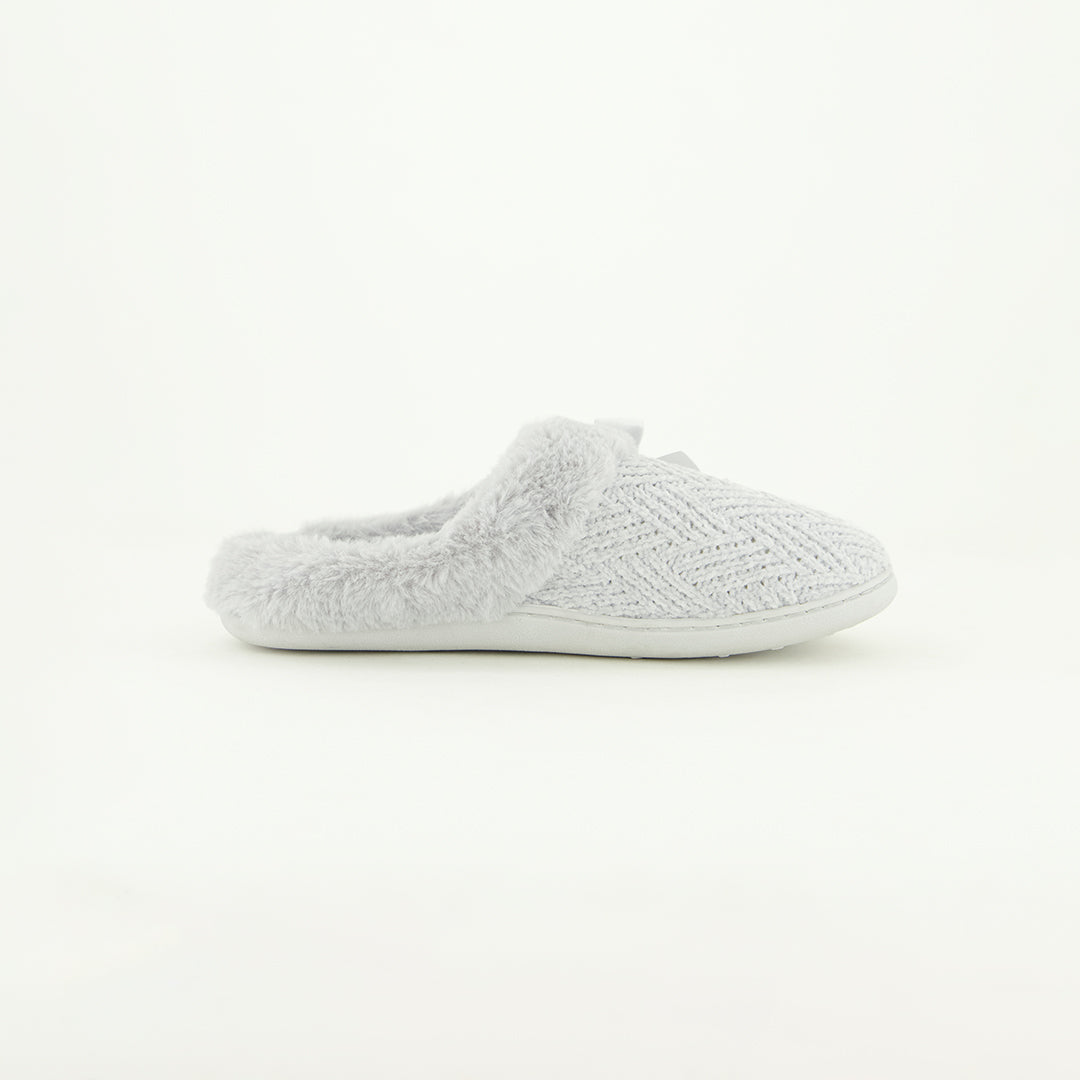 Grey Weave Chenille Bedroom Slippers