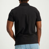 MENS ZAFF BLACK STRETCH PIQUE GOLFER (CORE)