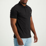 MENS ZAFF BLACK STRETCH PIQUE GOLFER (CORE)