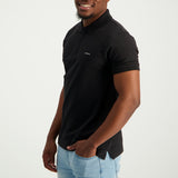 MENS ZAFF BLACK STRETCH PIQUE GOLFER (CORE)