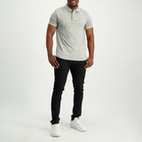 MENS ZAFF GREY STRETCH PIQUE GOLFER (CORE)