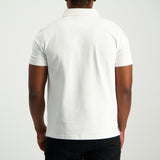 MENS ZAFF WHITE STRETCH PIQUE GOLFER (CORE)
