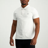 MENS ZAFF WHITE STRETCH PIQUE GOLFER (CORE)