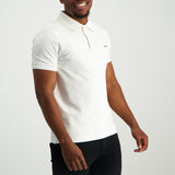 MENS ZAFF WHITE STRETCH PIQUE GOLFER (CORE)